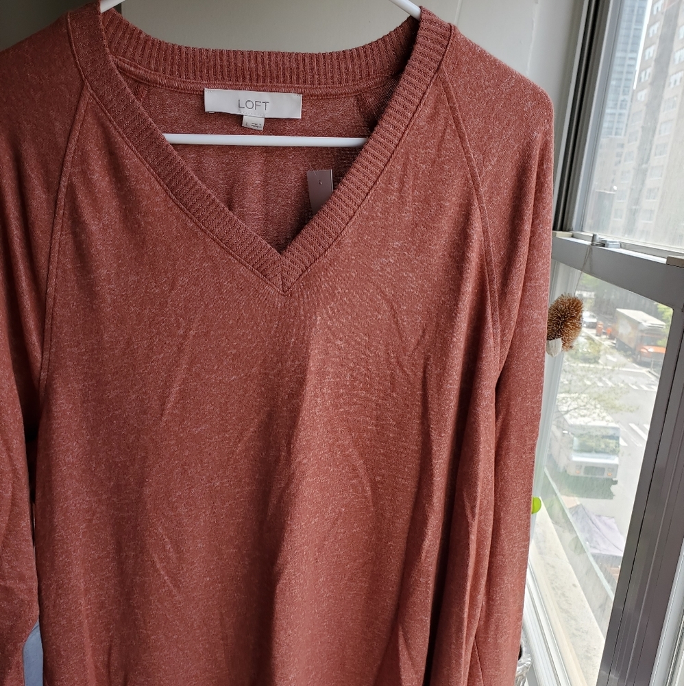 Orange / Copper V-Neck Sweater